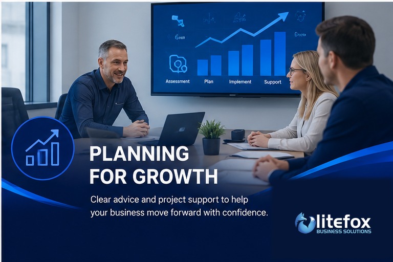 Business technology planning meeting in a modern office