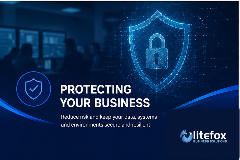 Security monitoring dashboard representing cyber security and continuity